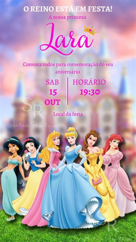 Modelos de convites das Princesas da Disney